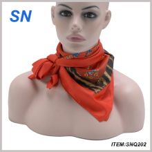 2015 Fashion New Polyester Satin Square Scarf for Women